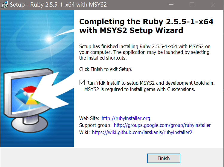 Msys2. Ruby install psyh engine picture.